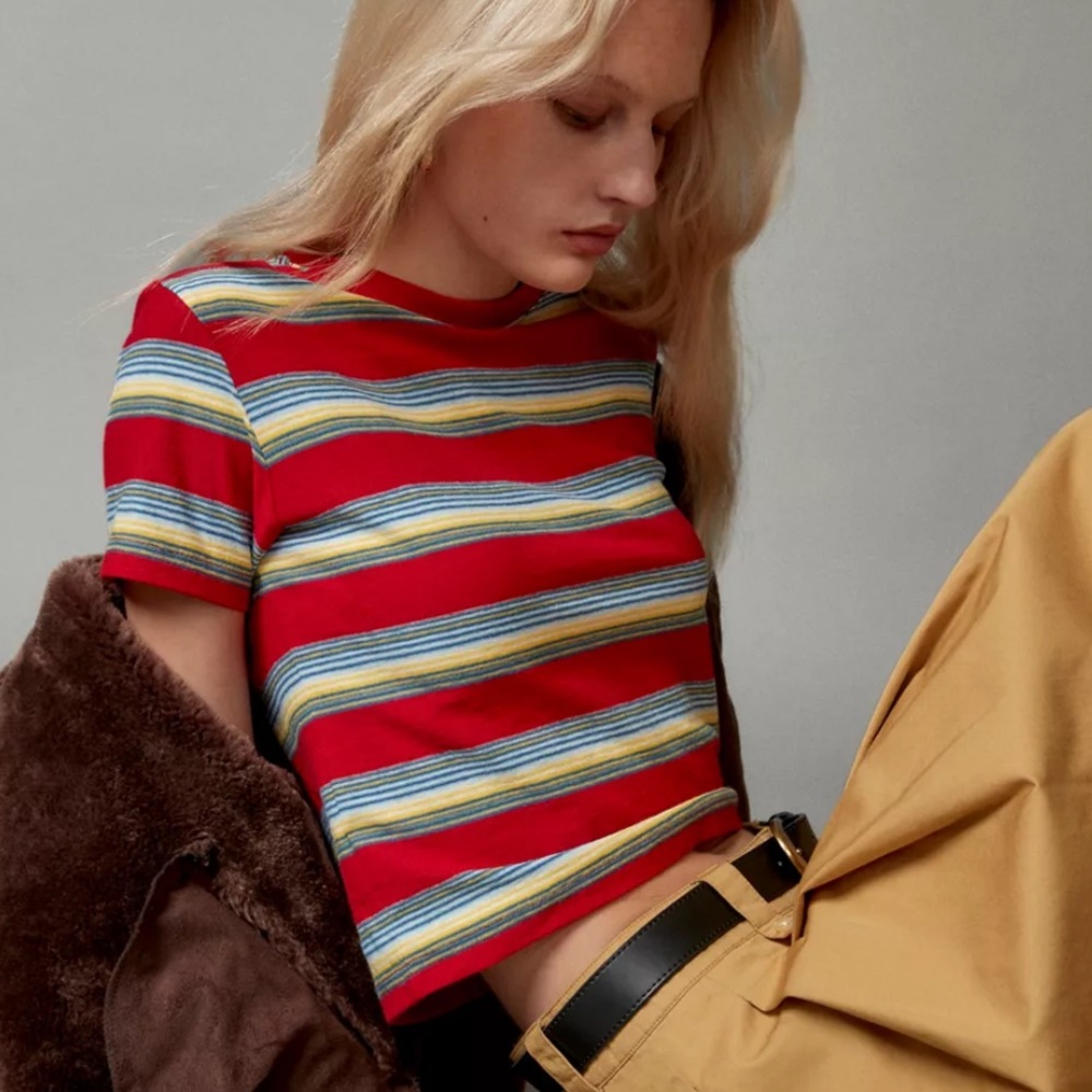 BDG Universal Shrunken Tee / size small - color: multi brown